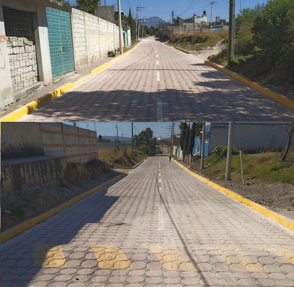 construcción y adoquinamiento en ayuntamiento